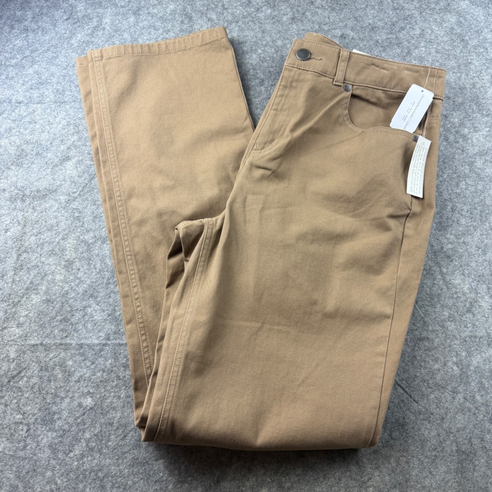 Christopher & Banks Classic Fit Straight Leg Pants Tan Khaki Brown 10 Long NWT